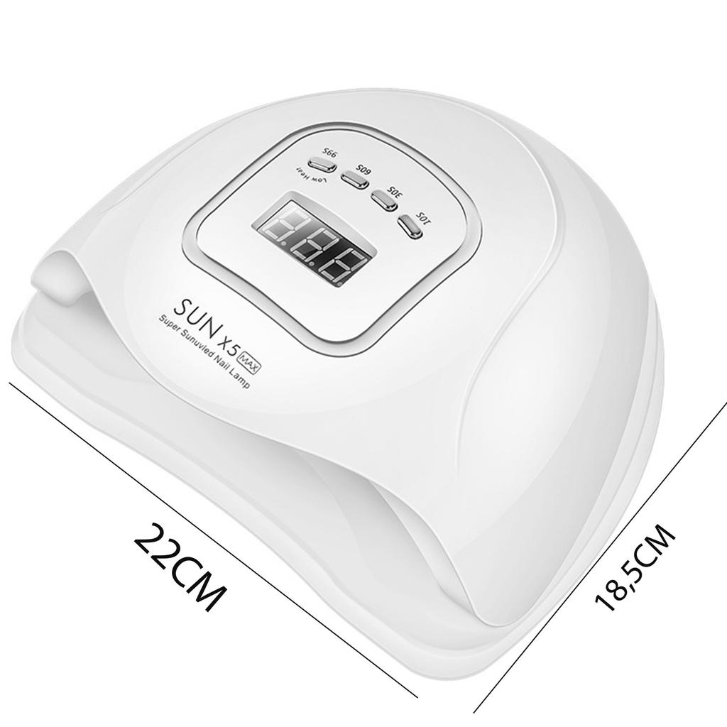 Retoo X5 MAX 80W UV LED Nail Lamp with 45 Dual Light Source Beads, Motion Sensor & LCD Display, Detachable Base, Timer, White