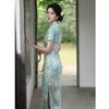 Green 1011 summer new new Chinese style improved young wide Chinese style long temperament cheongsam skirt