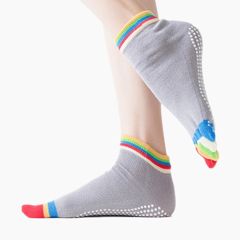 Finger Yoga Socks Non-slip Pilates Barre Grip Socks Toe Cotton Dance Sport Exercise