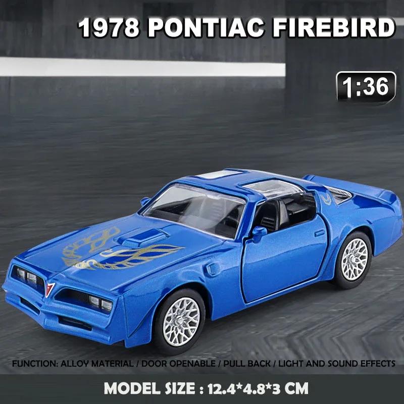 Simualtion 1:36 Pontiac Firebird Alloy Sports Car Model Diecast Metal Toy Vehicles Childrens Toy Collection miniature voiture