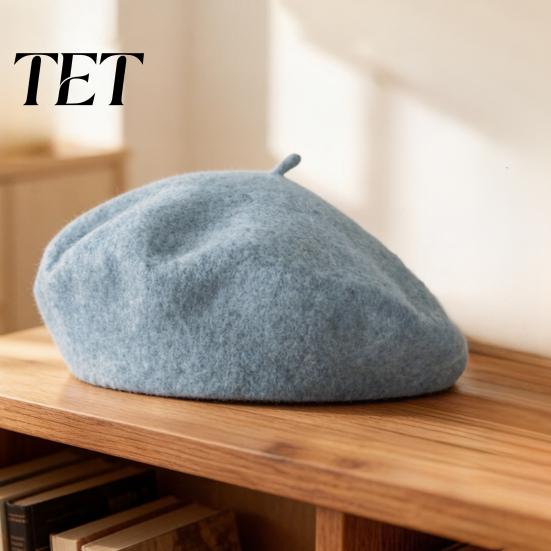 Herbstmode Accessoires Damen Französische Baskenmütze, Wollmischung Künstler Retro Warmes Geschenk für Sie Malerhut, Einfarbige Gemütliche Winter Weiche Textur Mütze