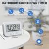 Countdown Timer Shower Clock Bathroom Clocks With Temperature Readout And Waterproof Feature For Family Showers