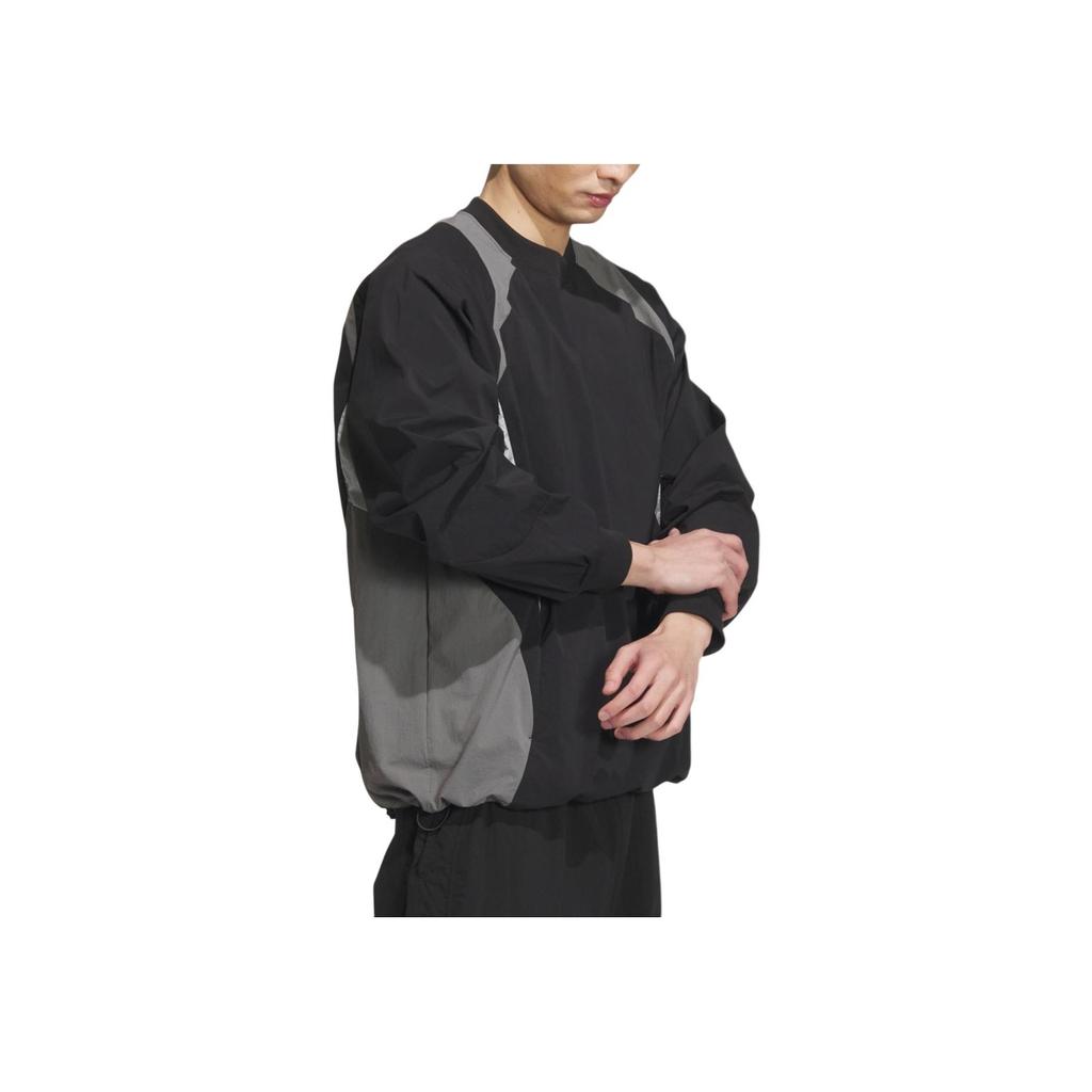 adidas Top Intrecciato Futsal Americano Retro Sportivo Casual Ampio Girocollo Manica Lunga Felpa Uomo top Nero Grigio Scuro JI8744