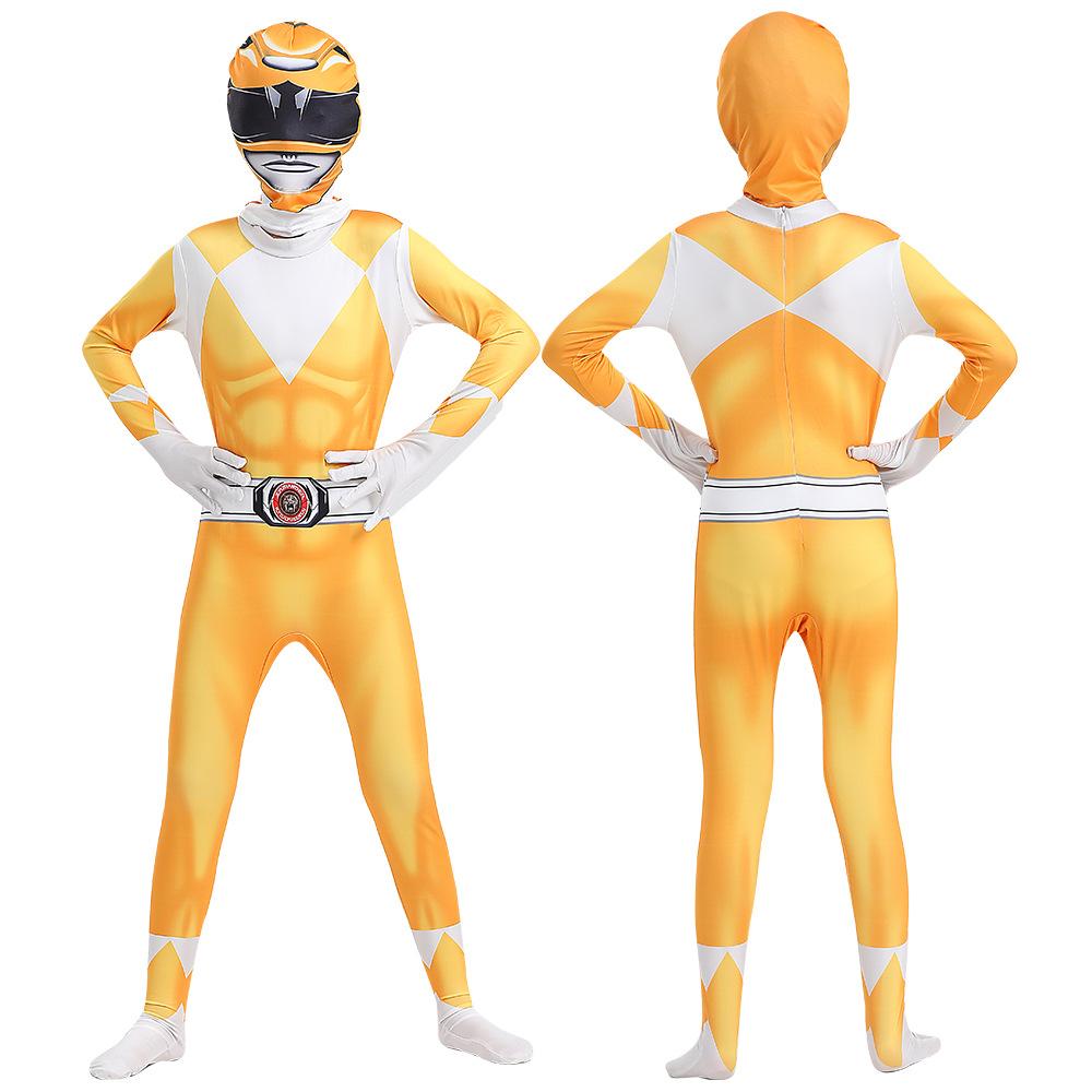 Cosplay Mighty Morphin Power Adult Child Costume Superhero Mask Jumpsuit Zentai Suit Carnival Celebration Rangers Cosplay Bodysuit Man