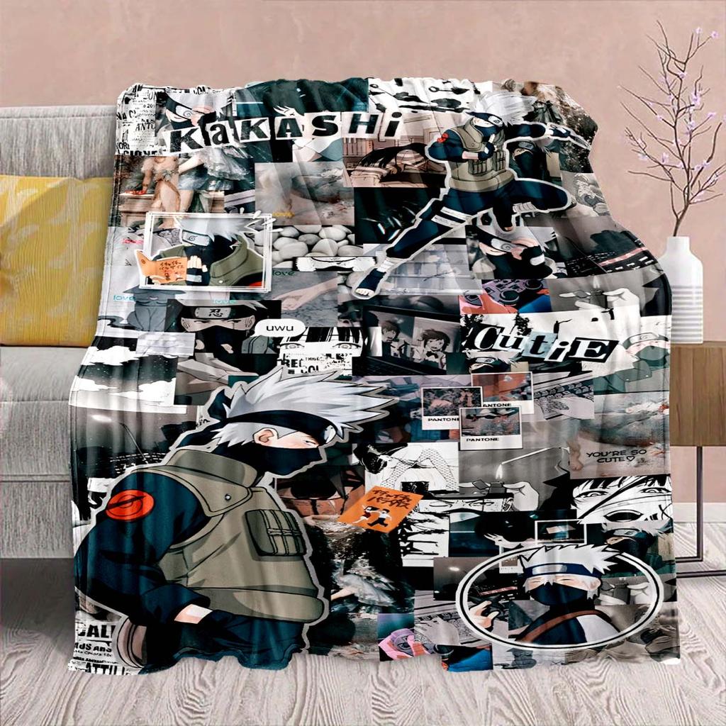 Naruto Anime Flanelldecke - Weich Warm Perfekt für Sofa, Bettwäsche Camping Reise Büro Heimdekor -QJY