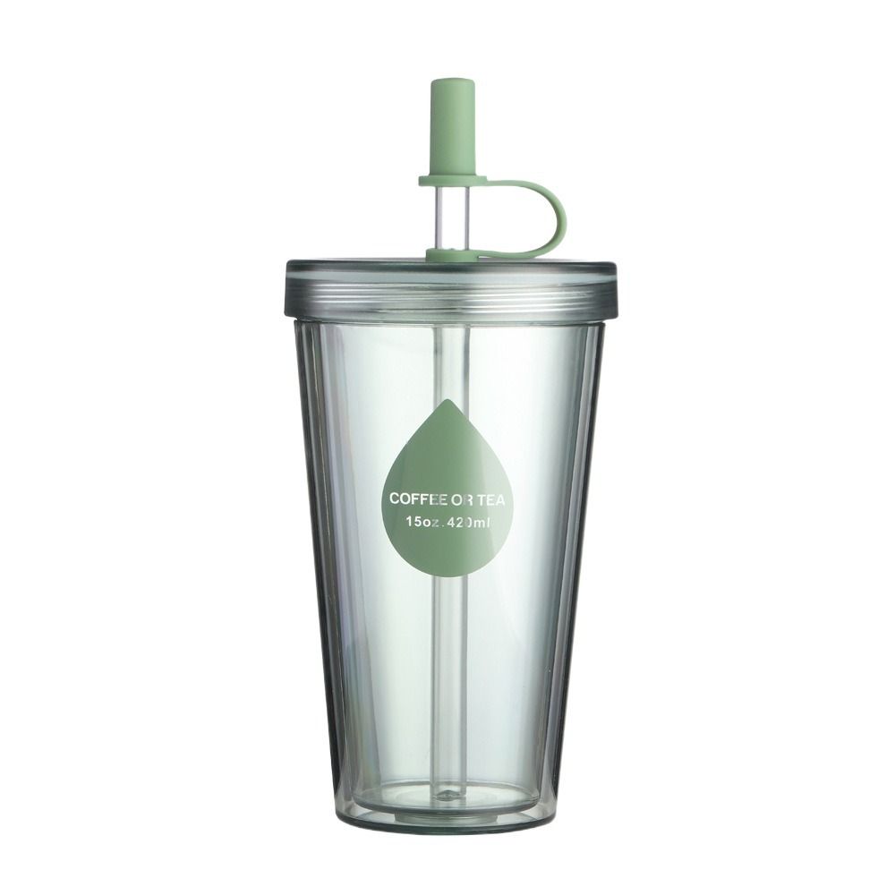 Transparent Iced Coffee Cups with Lids Water Cup gift Straw Bottle  Travel