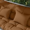 4-Piece Seat Cushion Set, 150x50 cm Water-Repellent Chair Cushions with Ties, 10cm Thick Tan