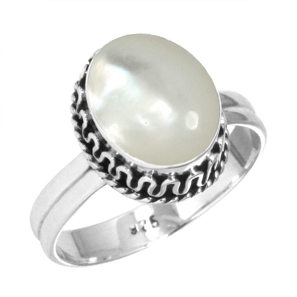 925 Sterling Silver Ring Women Gemstone Handmade Jewelry Anniversary Gift Blue Green Purple Copper Turquoise Pearl Lapis Mother Of Pearl Solitaire