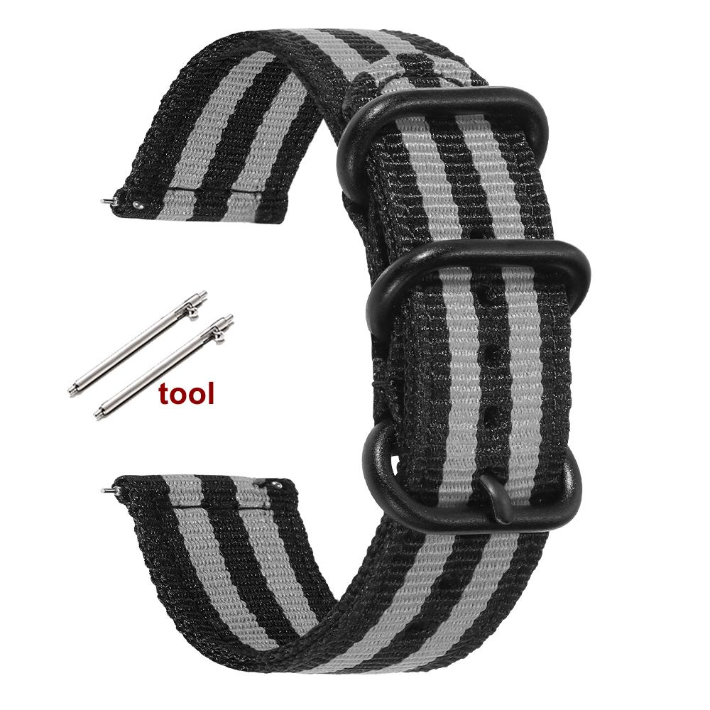 Correa de Nailon de 18 mm 20 mm 22 mm 24 mm para Samsung Galaxy Watch 3 4 5 Pro 6 7 46 mm 42 mm para Amazfit Pulsera Deportiva de Liberación Rápida