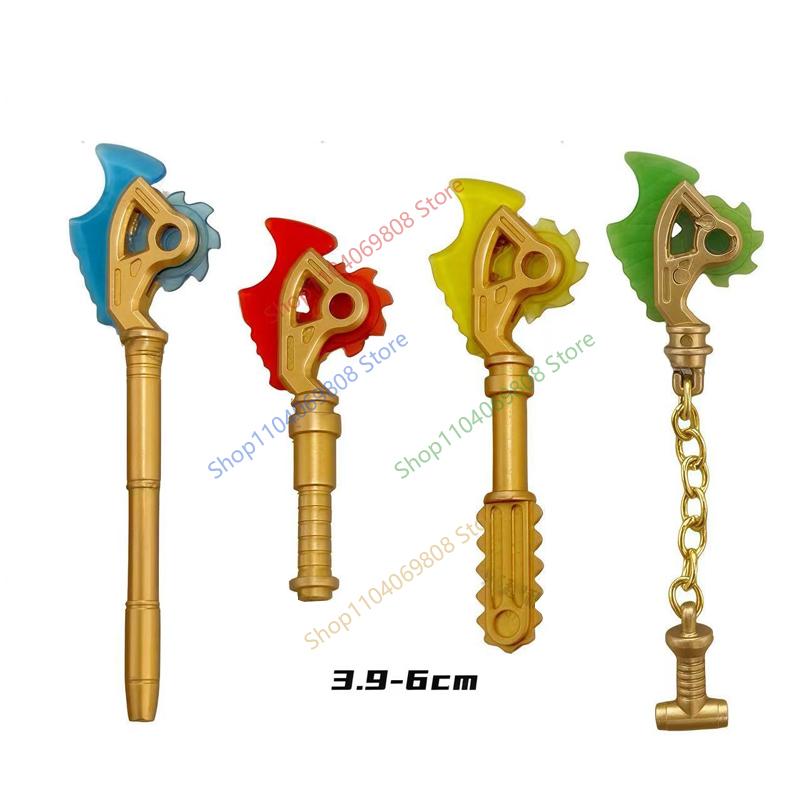 MOC Figurine Accessoires Briques de Construction Épée Fléchette Serpent Doré Bâton Armure Cape Cheveux Films Poupées Briques Compatibles Jouets N12