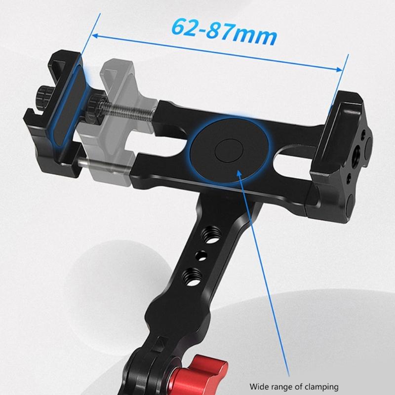 Magnetic Phone Holder Tripod Mount Clamp Aluminum Alloy with Cold Shoe Mount 1/4 " Screw for Smartphone