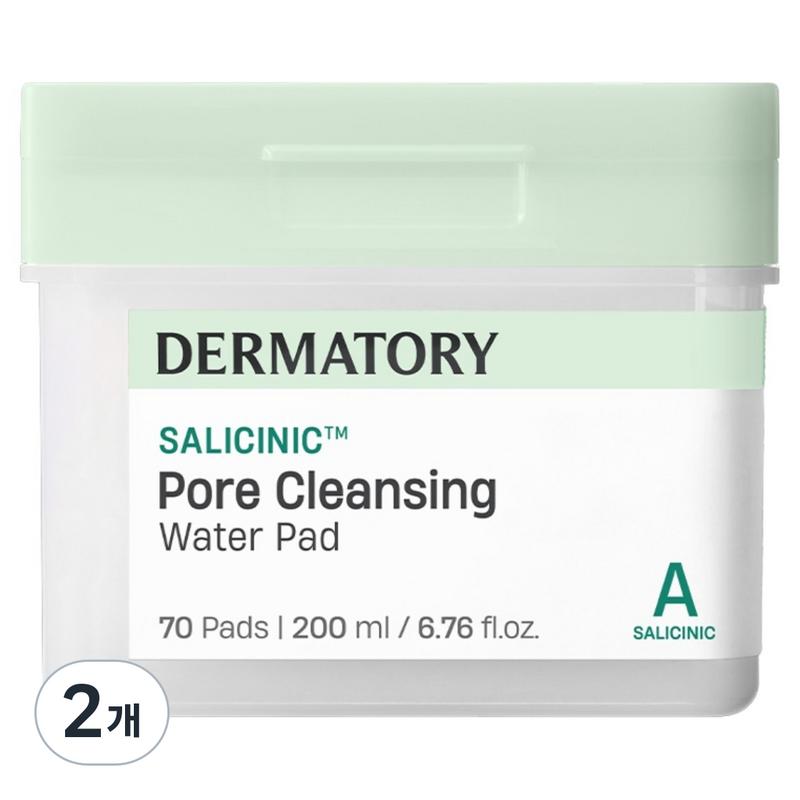 Dermatory Salicinic Pore Cleansing Water Pads, 70 Pads, 2 Pcs