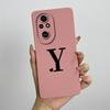 For Honor 200 Case Honor 200 Pro Phone Case Cute Initial Letters Square ShockProof Soft Silicone Back Cover Fundas Honor 200 Pro