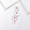 Ultra-thin Transparent Crystal Silk Socks Women Fashion Summer Harajuku Crew Socks Retro Flower Streetwear Elastic Long Socks