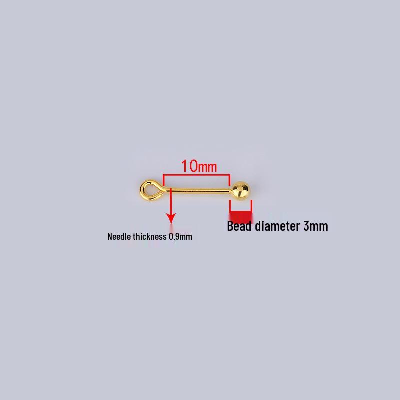S925 Sterling Silver Handmade Threaded Buckle Earring Pendant Clasp with Through-hole 9-Shaped Needle Accessories