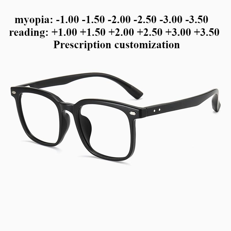51-19 Ultra-light TR90 retro Glasses Frame Large Frame Square Myopia Glasses Anti-blue Light Reading Glasses
