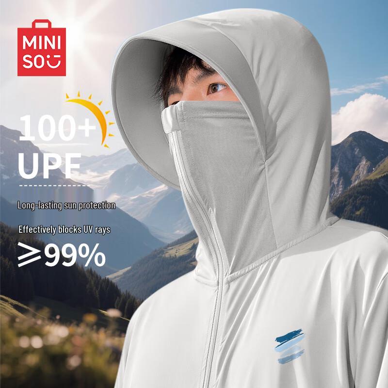 MINISO Men s Hooded UPF100+ Cool-Feel Sun Protection Jacket XL