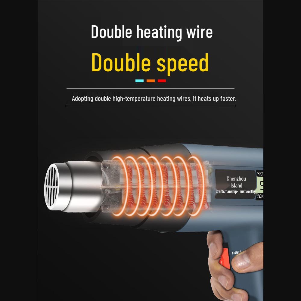 High-Power Portable Heat Gun for Electronic Repairs and Heat Shrink Applications