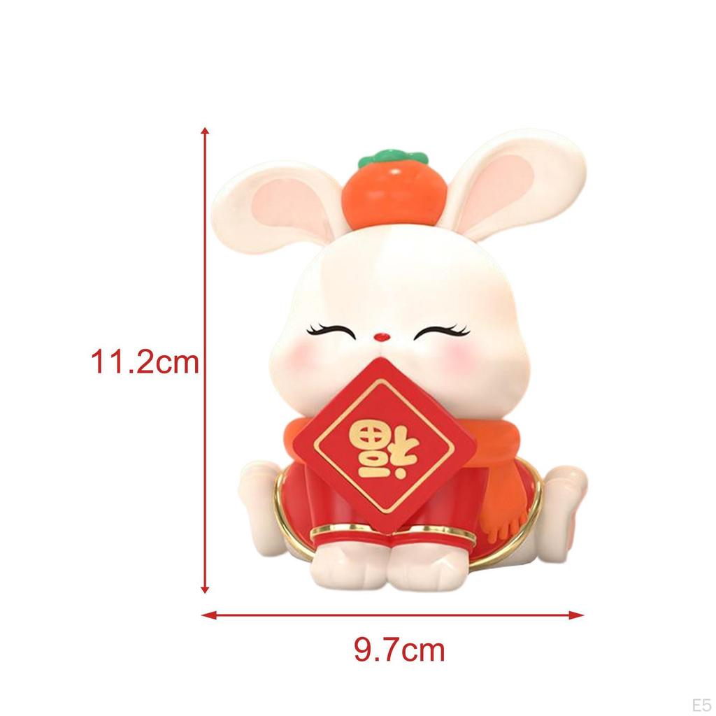 Statue, Ornament Craft Creative Cake Topper Bunny Figurine, Sculpture for Desk Shelf Cabinet