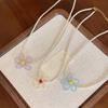Colorful Flower Necklace Handmade Beads Choker Fashion Imitation Pearl Necklace  Beach