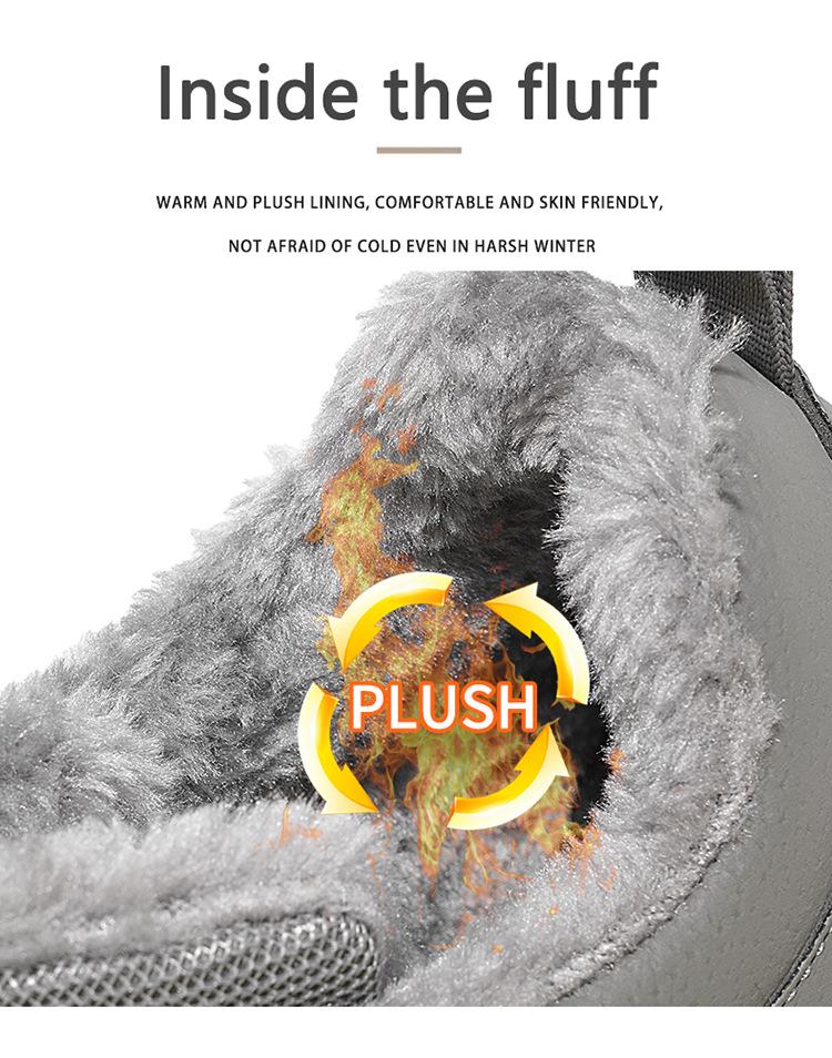 Men's Plus Size Winter Snow Boots: Plush Warm Martin Style