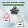 USB Rechargeable Dual Mode Fan 1200mAh Battery Adjustable Speeds Rotating Head Cool Mist Spray Digital Display Portable for Home