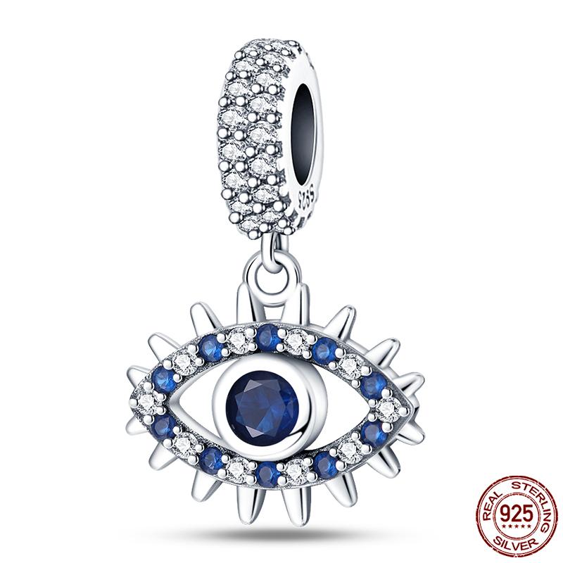 100% Real Copper Classic Devil'S Eye Charms Beads For Women Fit Original Qikaola Bracelets Fine Diy Jewelry Making