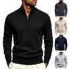 Men's 1/4 Zip Knit Pullover Casual Loose Fit Long Sleeve for Business Casual Wear