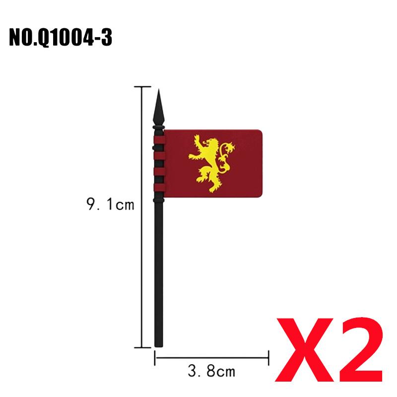 Medieval Military Castle Knight Building Blocks Riding Horse Wolf Bear Animal Vest Weapon Flag Saddle Dragon Toy Brick Gift K024