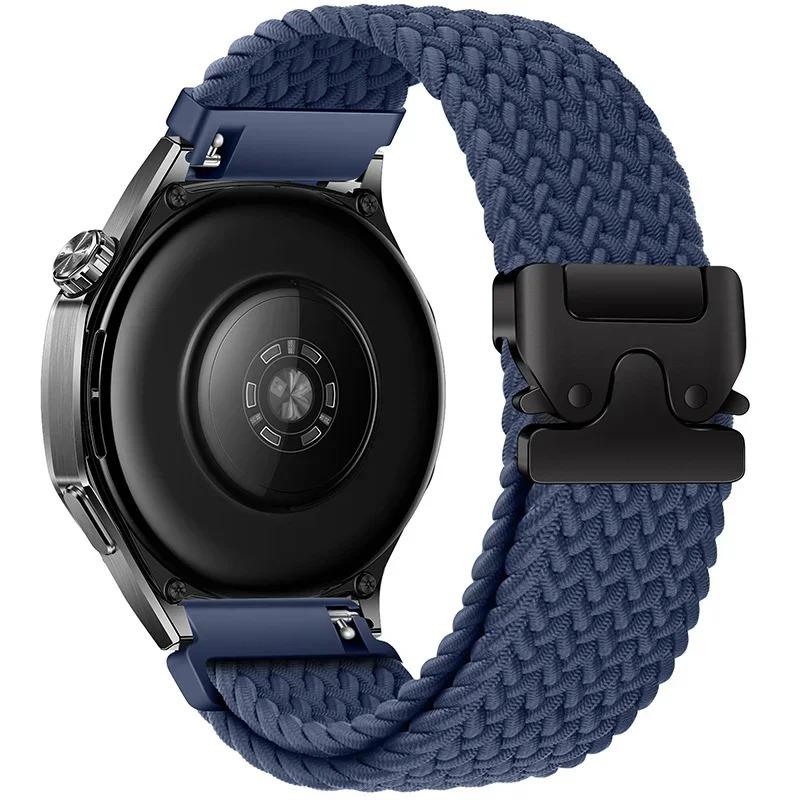 22/20mm Nylon-Geflechtband für Huawei Watch 5 GT6-5 Pro GT6-5-4 46mm Fallschirmschnalle Atmungsaktives Armband für Samsung Watch 7 6