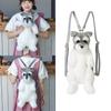 Backpack Plush Schnauzer Dog Doll Stuffed Animal Kawaii Cartoon Travel Bag Toy