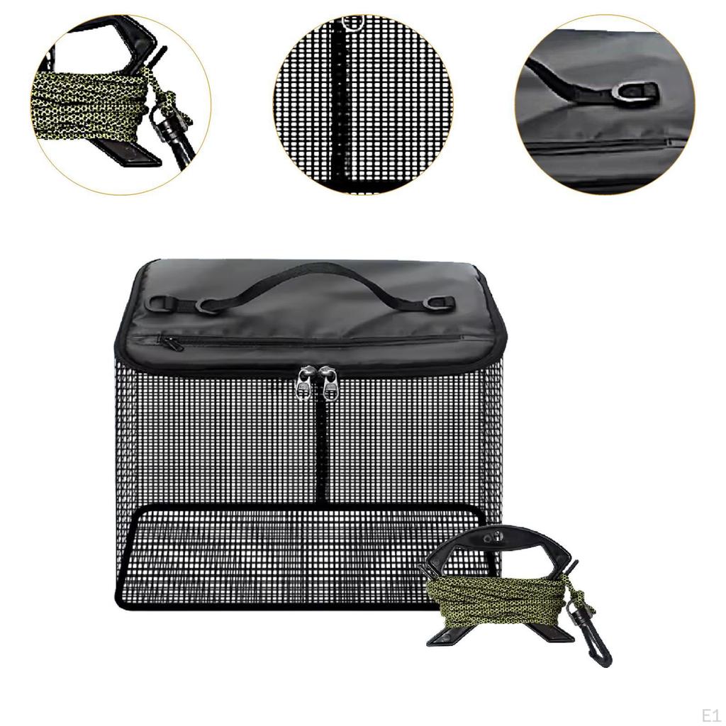 Fishing Basket with Anti Slip Paracord Multipurpose Portable for Caught Live Fish Carp