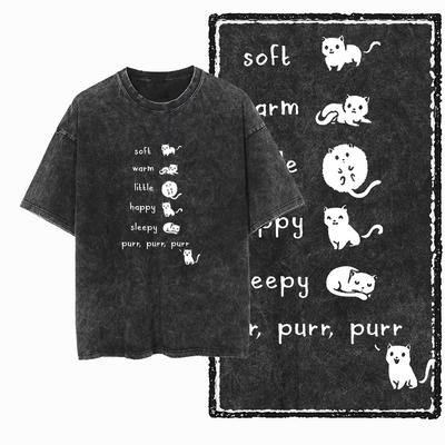 COOLMIND DB Cat Print Cotton Wash Acid Graphic Exclusive Unisex T-shirt Cool Streetday Men's T-shirt Oversized