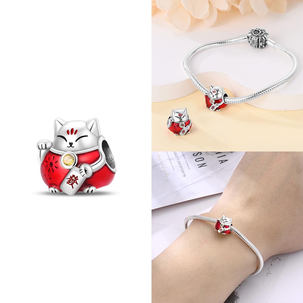 Strawberry Ladybird Cars Lipstick Fashion Woman Red Charm Bead Charms copper Bead Charms Compatible With Pandach Authentic Bracelets Do It Yourself Je