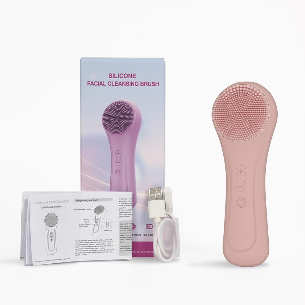 Silicone Facial Cleansing Brush 6 Gears 2 Modes Microcomputer Constant Temp Hot Compress Ultrasonic USB Portable Commercial Use
