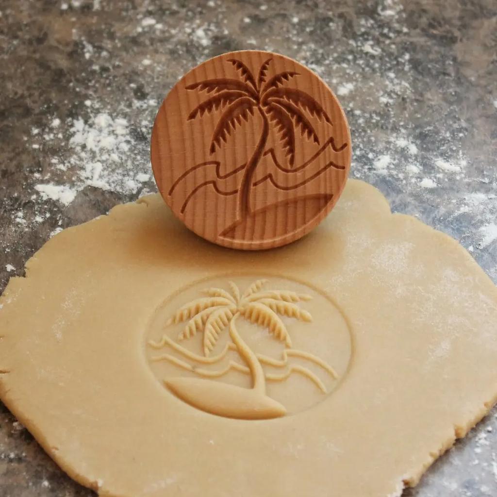 Holz Ausstechform Ausstecher Kekse Stempel Niedlicher Tannenzapfen Blume 3D Kuchen Prägeform Lebkuchen Gebäck- und Backzubehör