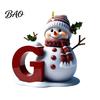 Acrylic Holiday Keepsake Gifts 2D Snowman Christmas Ornaments, Personalized Letter Ornaments for Tree, Unique Souvenirs Initial Ornament, Ornament DIY