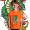 Dbz Shen Long x Goku Anime Print Boys Girls Cotton T Shirt Soft Breathable Kids Casual Tee Top Daily Wear