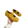 Really Soft Leather~ Spring and Autumn Ugly and Cute Soft-soled Mary Jane Shoes Retro Velcro Velcro Doudou Shoes