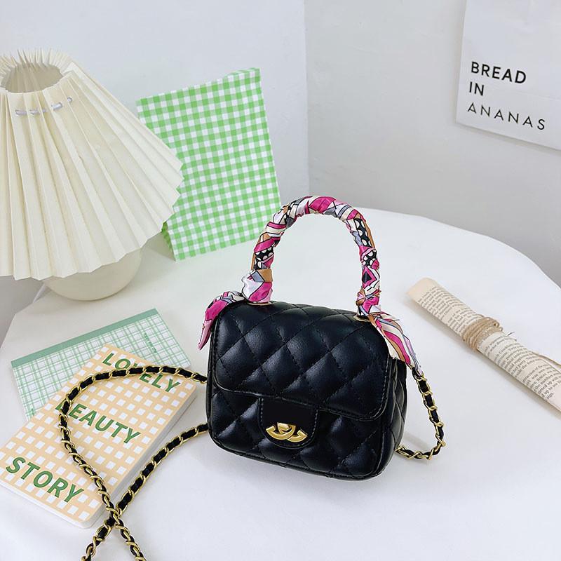 Stylish Mini Pu Leather Children's Crossbody Bag For Girls With Chain Strap And Chic Design