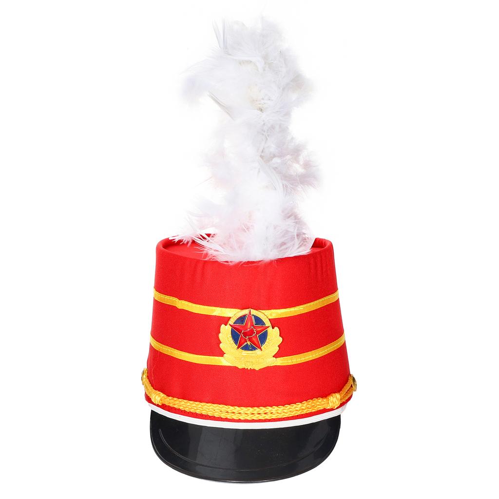Kids Honor Guard Costume Long Sleeve Tassel Shoulder Zipper Tutu Leotard Feather Hat Ceremonial Dress Up Outfit