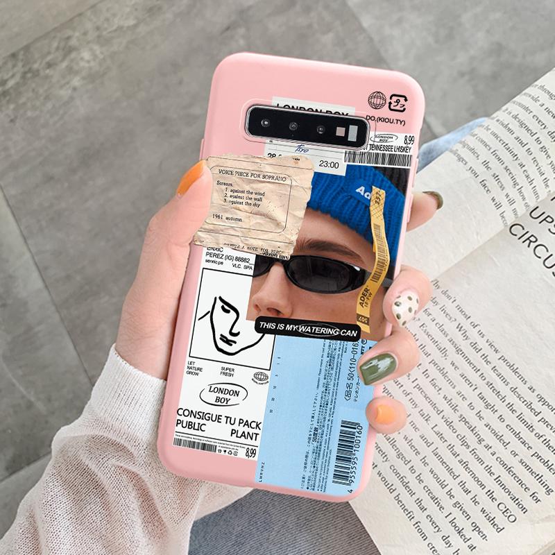 Case For Samsung Galaxy S10 Plus S 10 S10E Cover Cloud Graffiti Illustration Kanagawa Label Silicone Fundas For Samsung S10 S10e