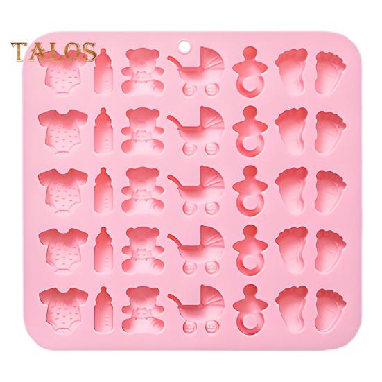1/2 Adet Silikon Bebek Duşu Kalıbı Bebek Ayakları Kalıbı Bebek Şişesi Emzik Bebek Tulumu Bebek Arabası Ayı Kalıpları BPA İçermez Çikolata Şeker Yapım Seti