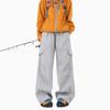 Men Women Casual Cargo Pants With Large 3D Pockets Elastic Waist Loose Fit Streetwear Trousers Outdoor Daily Wear