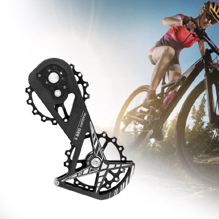 Low Frictions 16T Bike Rear Derailleur Pulley Systems, Aluminum with Ceramic Bearing for R8000 R8800 5800 Climbing Ease