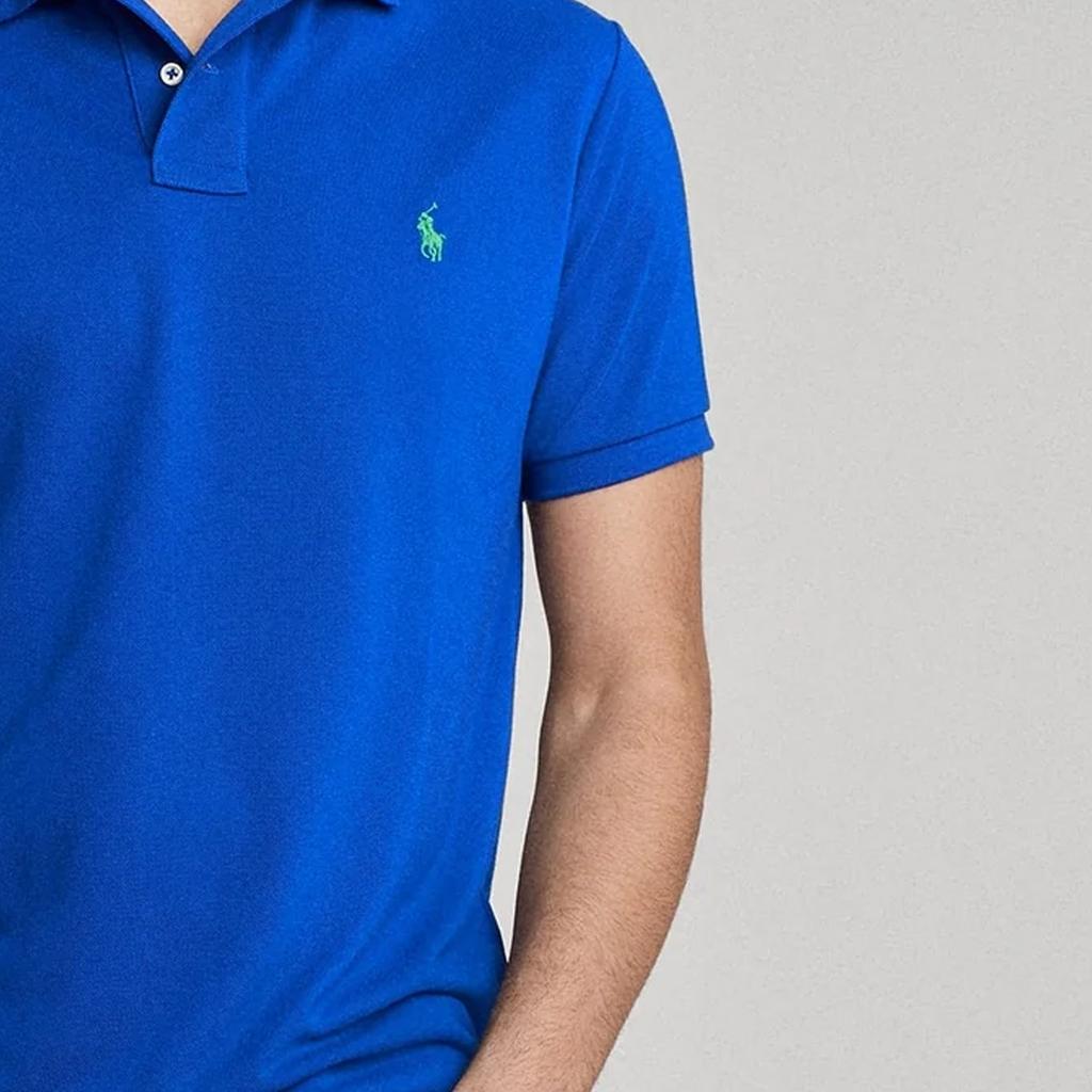 Polo Ralph Lauren Solid Color Pony Embroidered Short Sleeve Polo Shirt Men tops Blue 710751221-007