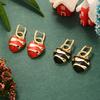 Christmas Red Oil Drop New Love Fringed Striped Ear Buckle Enamel Premium Retro Black Red Temperament Earrings