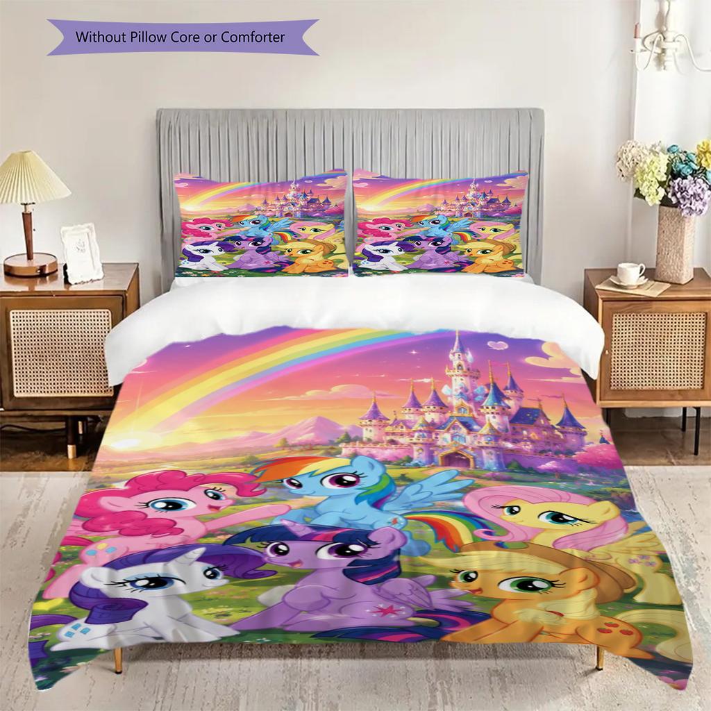 Rainbow Friends Magical Gathering Threepiece Set 1 Duvet Cover 2 Pillowcase Without Core Duvet Cover And Pillowcase Soft And Comfortable