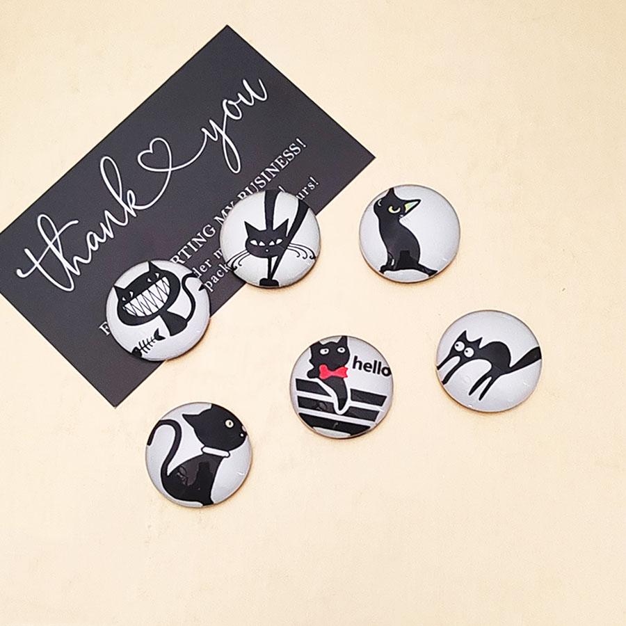 6pcs Personalized and Fun Cat Refrigerator Magnets Cute Creative Fridge Po Message Magnet Decorative