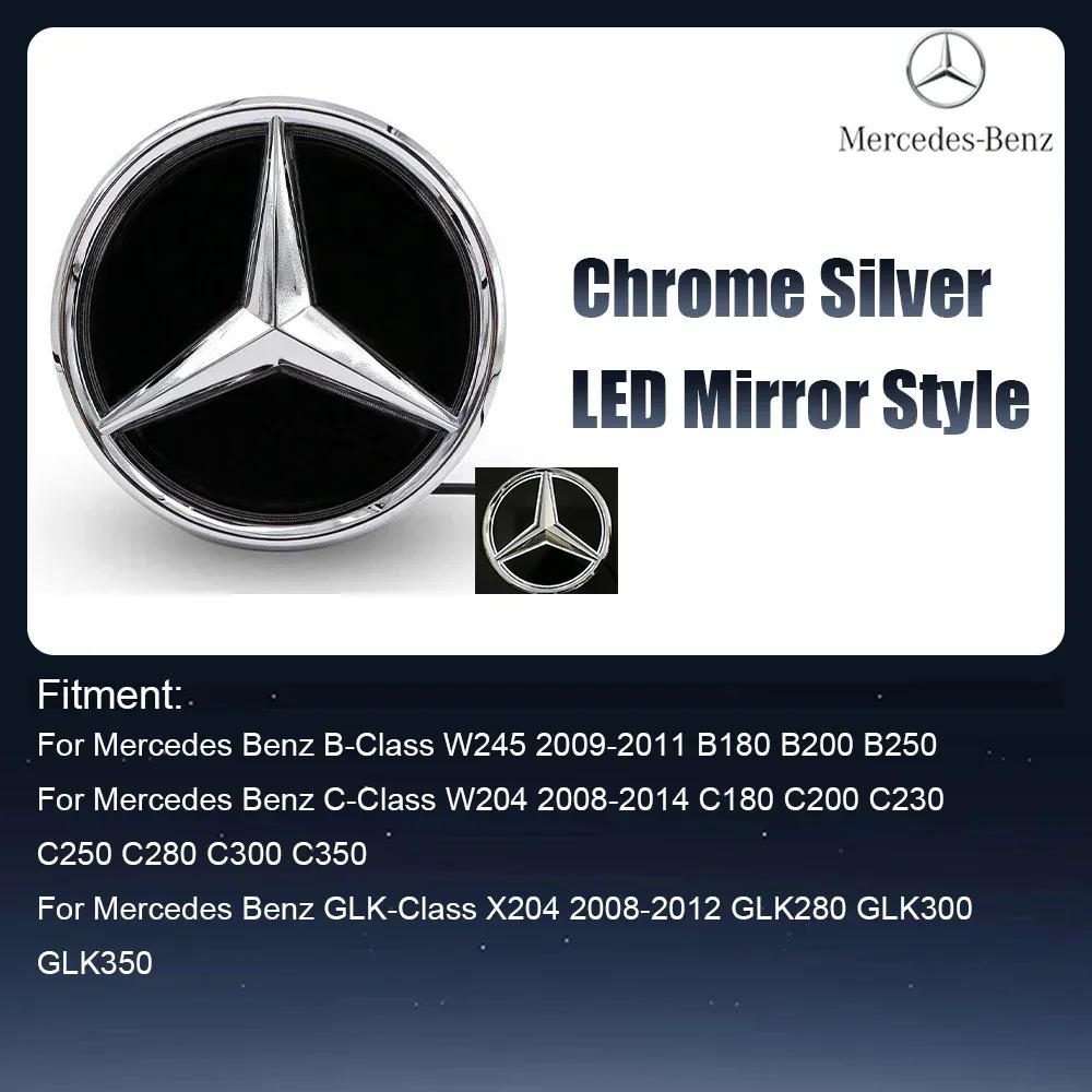 

For Mercedes Benz B C GLK-Class 2008-2014Chrome Silver And Gloss Black OE Style Front Grill Star Emblem Chrome Logo Badge